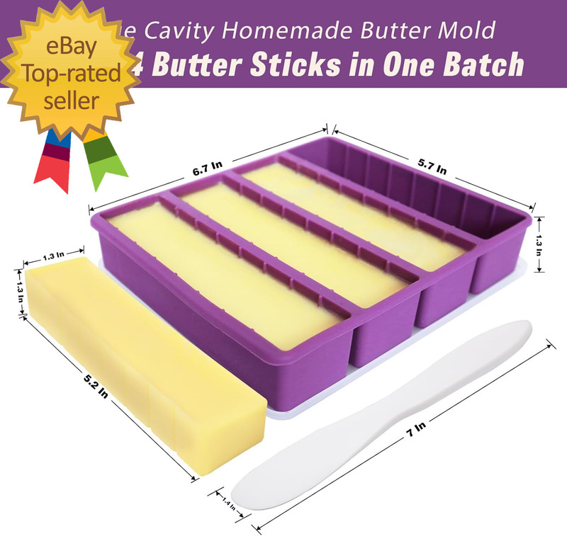 Silicone Butter Molds with Lid & Spatulas - Large Cavity, Non-Stick Homemade But gallery