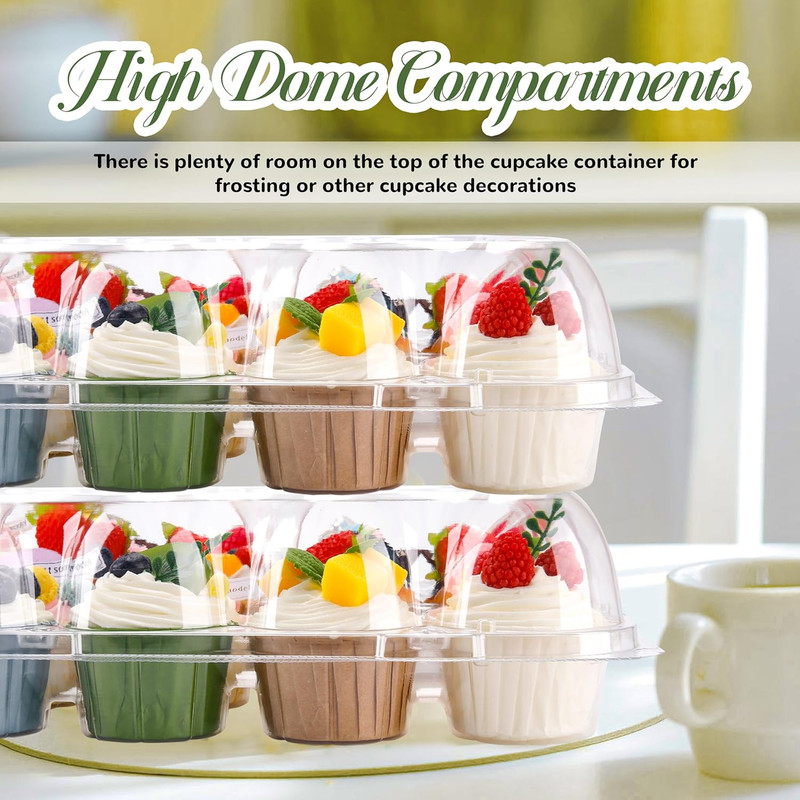 NPLUX 24 Count Cupcake Containers 10 Pack Cupcake Holders Plastic Stackable Cupc gallery