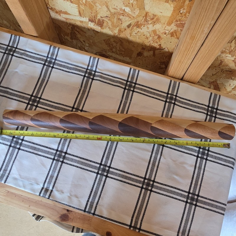 Wood Embossing Rolling Pin Easy Grip Geometric Pattern 20 in for Baking