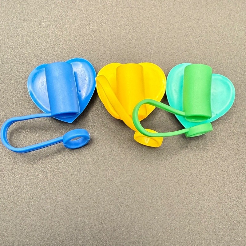 Heart Shaped Straw Topper 3 Pack Blue Yellow Teal gallery