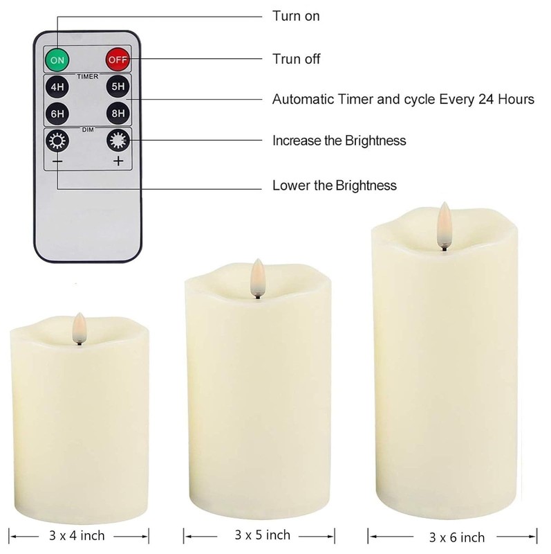 ANGELLOONG Flameless Candles Set of 3 with Remote for Home Decor gallery