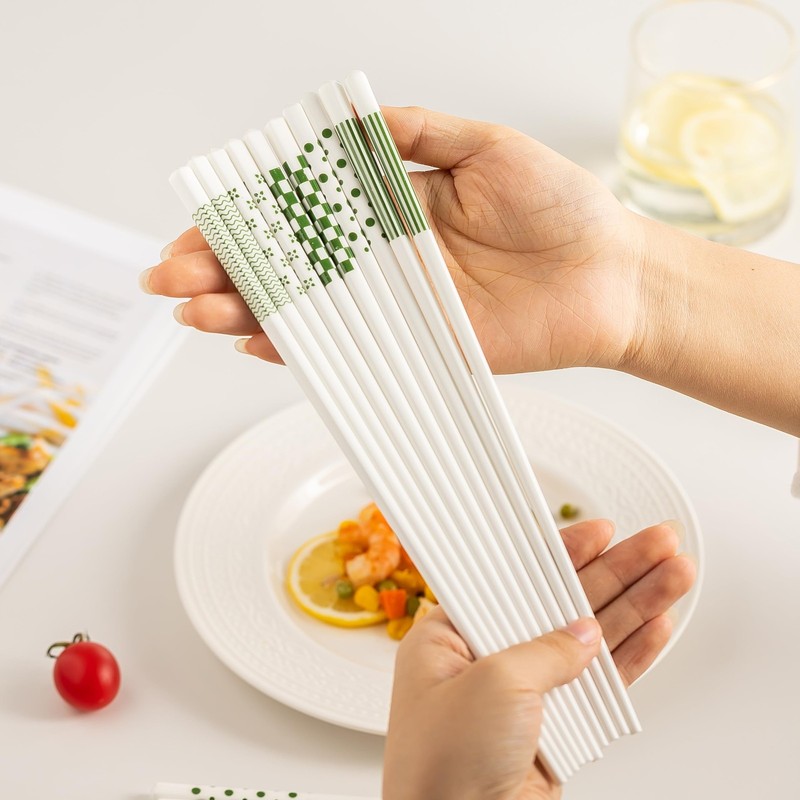 5 Pairs Ceramic Chopsticks, 24.5cm/9.65inch High-grade Bone Porcelain Chinese... gallery