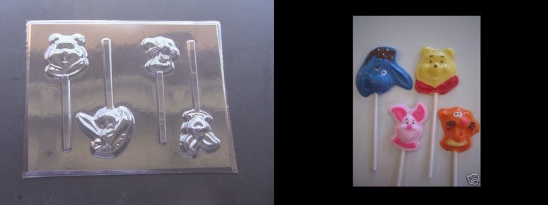 WINNIE the POOH PIGLET EEYORE TIGGER FACE Chocolate Soap Candy Mold