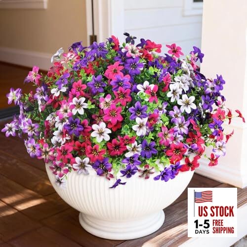Artificial Flowers for Outdoor Fake Plants Spring Multicolor Blend 1