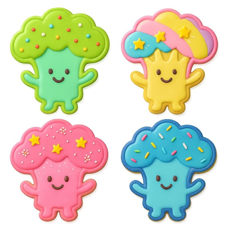 Happy Broccoli Buddy Cookie Cutter & Stamp 4x2.8" for Baking Fondant Clay Gifts gallery