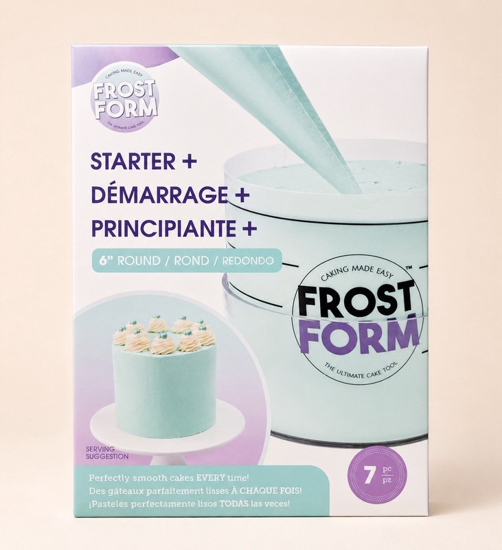 Frost Form 6″ Round Cake Starter Kit – 7pc Set for Smooth Cakes & Decorating NEW