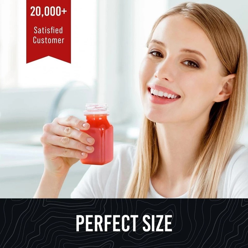 10 Piezas Botellas Plastico 2oz Con Tapas Para Shot Jengibre Congelador BPA gallery