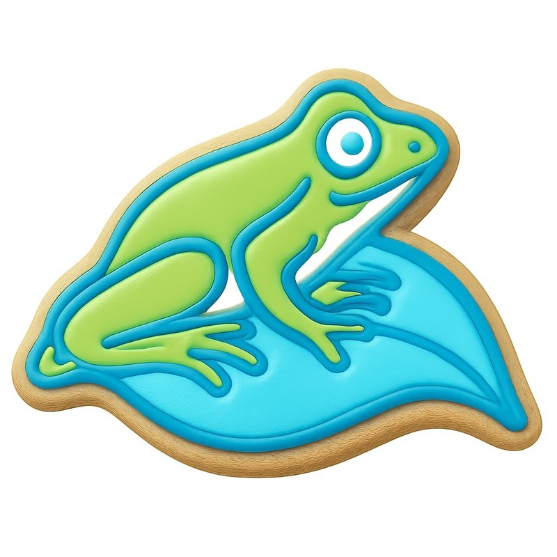 Tree Frog on a Leaf Cookie Cutter & Stamp - 4x3 Fun Kitchen Baking gallery