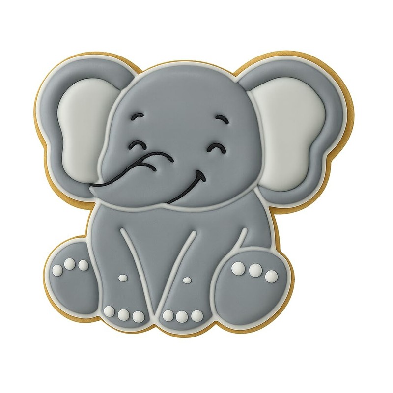 Kawaii Baby Elephant Cookie Cutter - 4x3.75" Premium Kids Party Baking Tool gallery