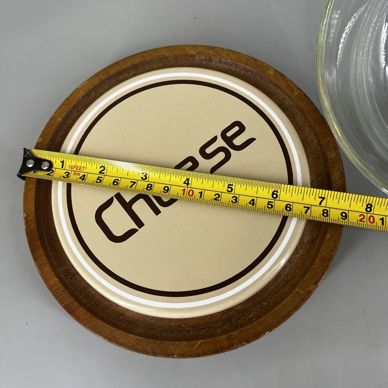 Vintage Goodwood Teak Wood Plate Covered Glass Dome Cake Cupcake Cheese Tray gallery