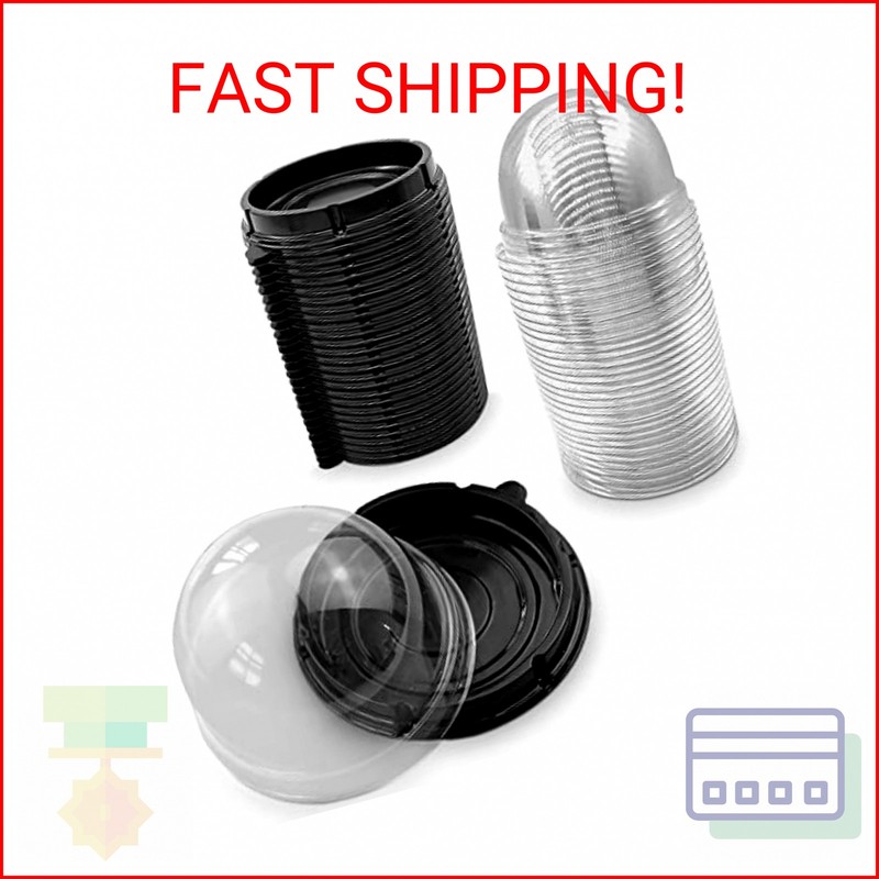 Treat Box Pack 50 – Pack Mini Cupcake Containers for Desserts – 2.8 x 2.8″ Plast
