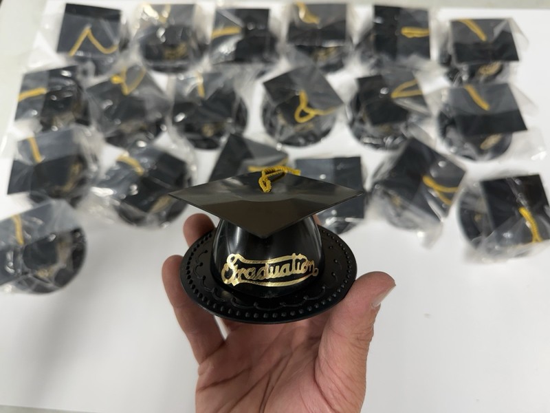 QTY 20 Vintage Black Cap Graduation Cupcake / Cake Toppers Decoration Party