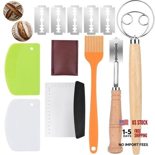 Danish Dough with Sourdough Scoring Tool-Bread Whisk Set of 6 Pieces-Dough