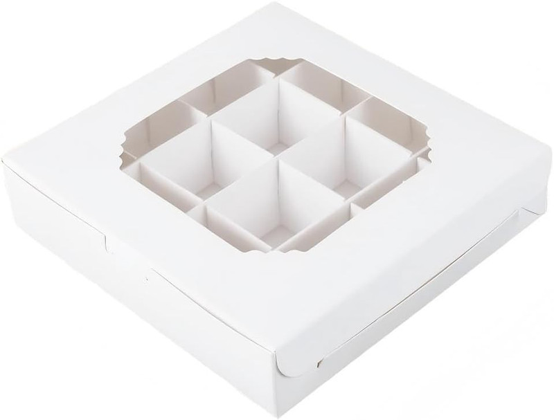 20Pcs Empty White Sweet Boxes for Chocolate, Truffles, Indian Sweets, Diwali, an gallery