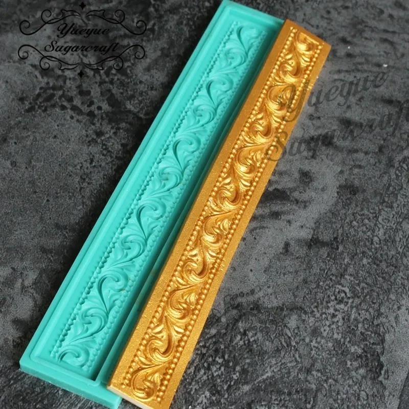 Baroque Scroll Border Silicone Mold Fondant Sugarcraft Cake Decorating Tool gallery