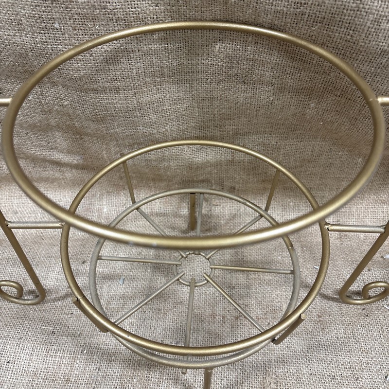 Metal 2 Tier Dessert Plate Display Stand Server 19.5” Tall Gold gallery