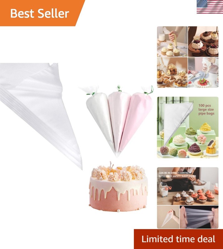 Versatile 100-Pack Piping Bags – 12-Inch Disposable Decorating Essential