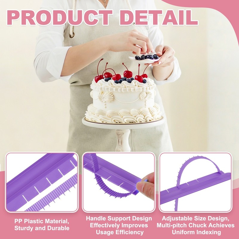 2Pcs Cake Arch Guide Tool, Adjustable Cake Arc Ruler for Baking, Purple gallery