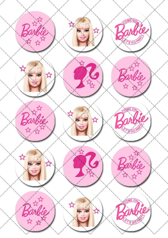 Barbie Pre-cut Edible Cupcake or Cookie Toppers gallery