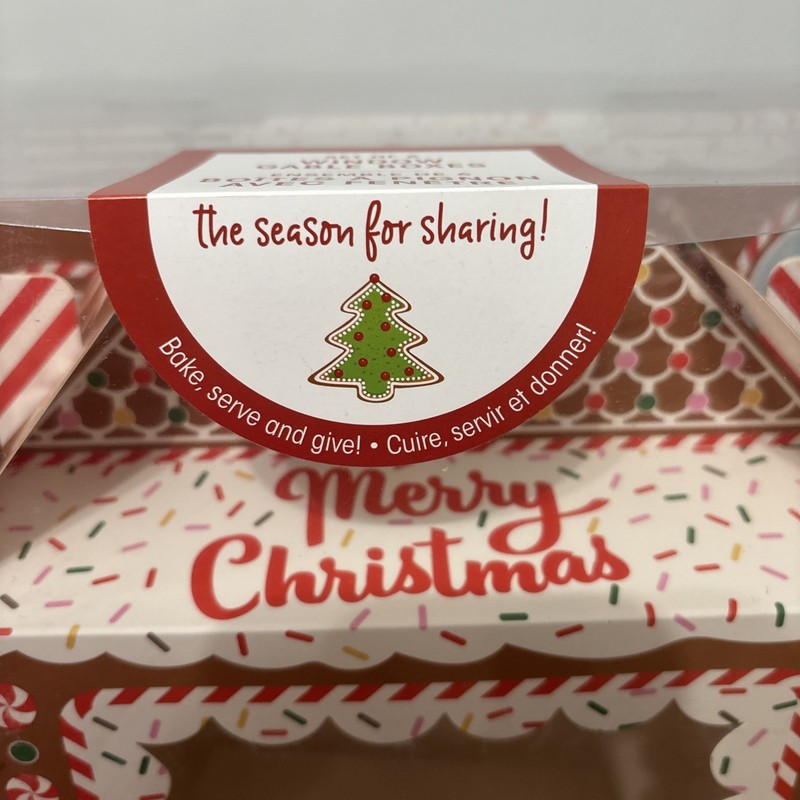 New Gold Eagle Print Gingerbread Gable Treat Boxes w/ Window 6 Pack Holiday gallery