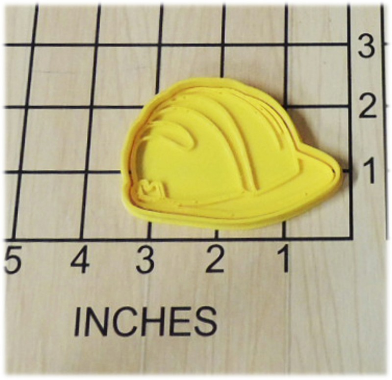 Construction worker safety Hard Hat Shaped Cookie Cutter and Stamp #1236