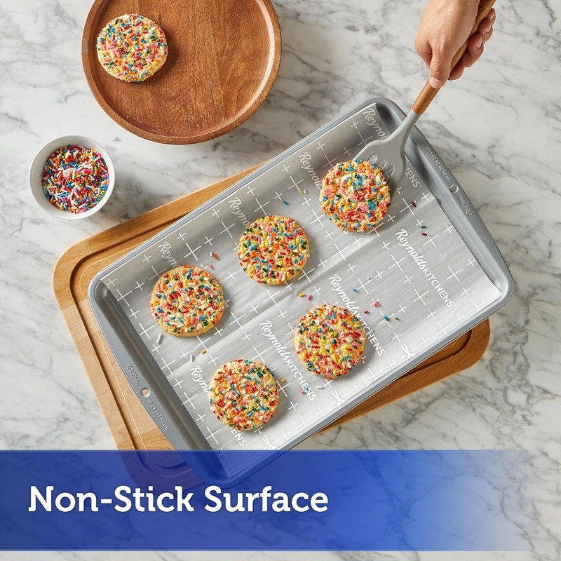 100 Non-Stick Baking Sheets with Smart-Grid Lines for Even Cookie Spacing gallery