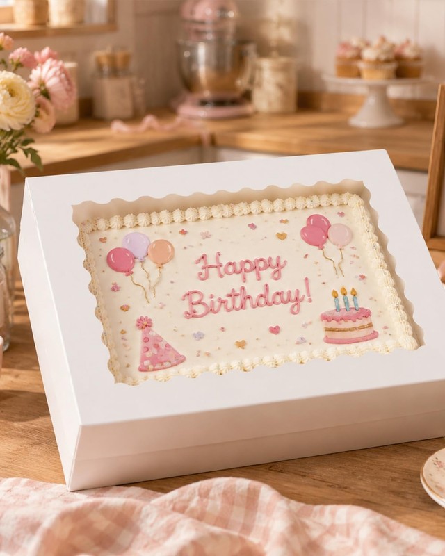 qiqee White Sheet Cake Box 6 Sets 14x10x4 gallery
