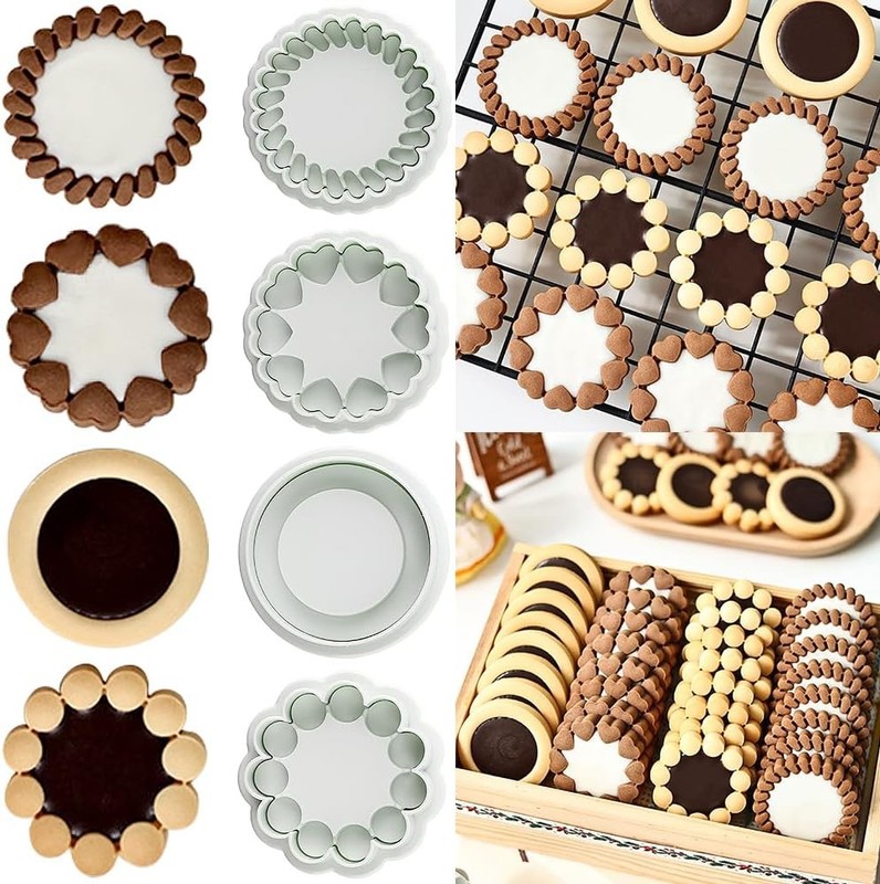 3D Flower Cookie Cutter Chocolate Sandwich Cookie Cutters Jam Biscuit Cutters
