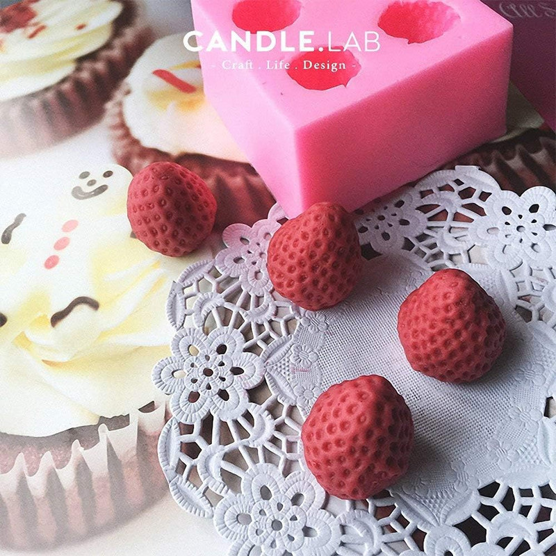 3Pcs/Set 3D Mini Strawberry, Raspberry & Blueberry Silicone Fondant Molds Soap gallery