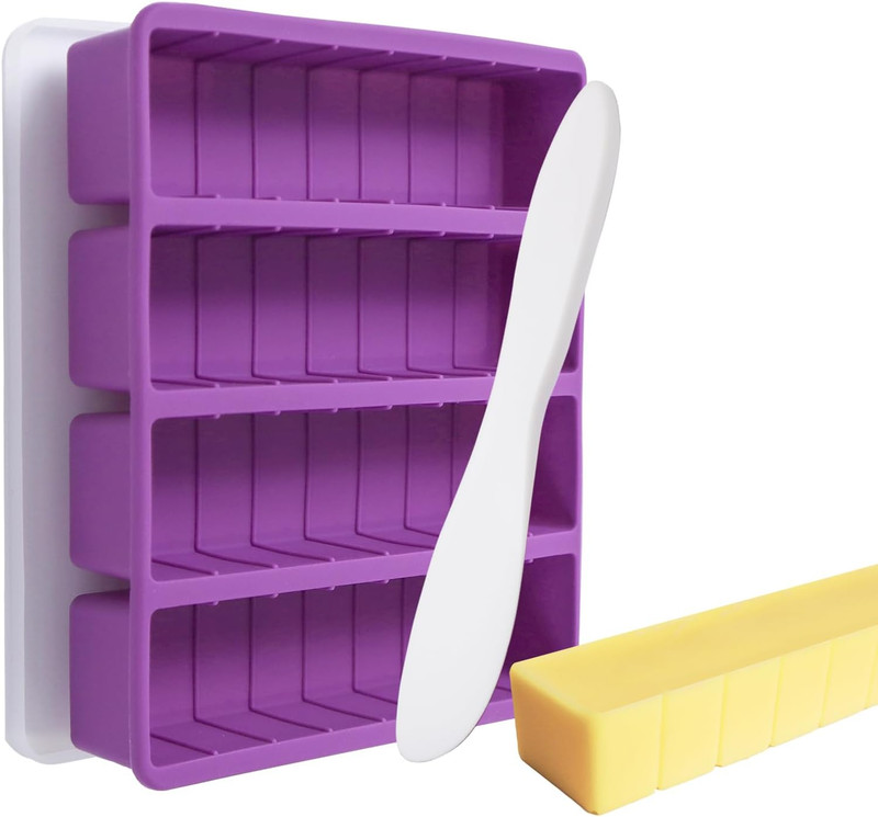 Silicone Butter Molds with Lid & Spatulas – Large Cavity, Non-Stick Homemade But