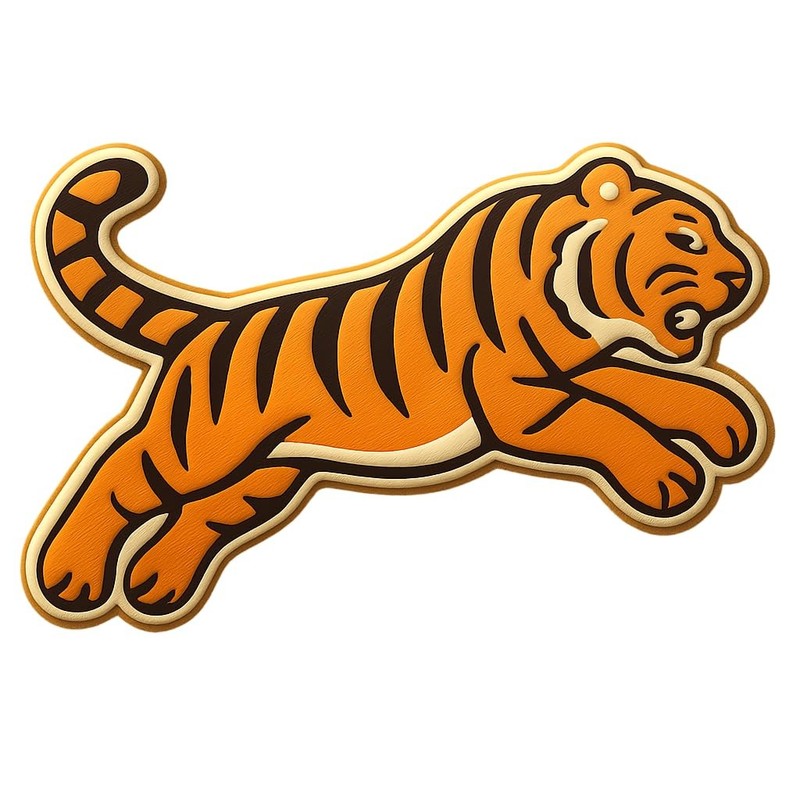 Leaping Tiger Cookie Cutter & Stamp, Fondant & Clay - 4x2 gallery