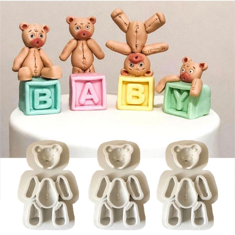 Grade Silicone DIY Handmade Cute Sewing Bear Shaped Fondant Mold Chocolate gallery