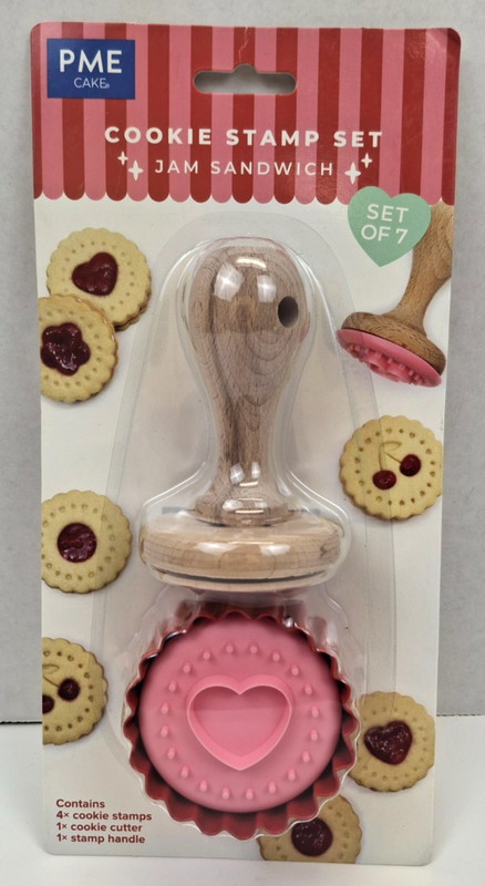 Cookie Stamp Set PME Cake 4 Stamps and 1 Cutter New Sealed