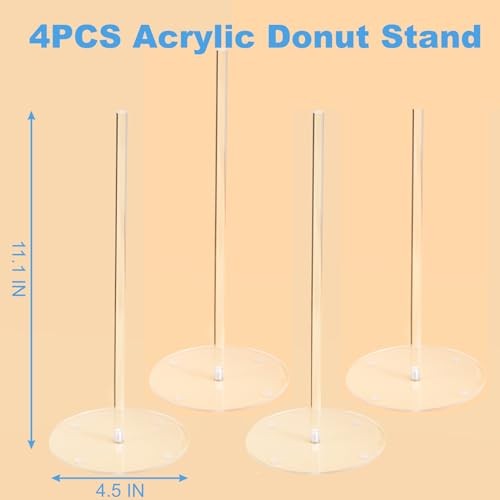 HENABLE 4PCS Acrylic Donut Display Stand Tower - Dessert Table Holder for gallery