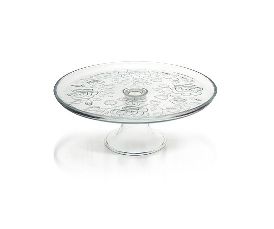 Glass Display Cake Stand Plate Wedding Party 32 cm Rose