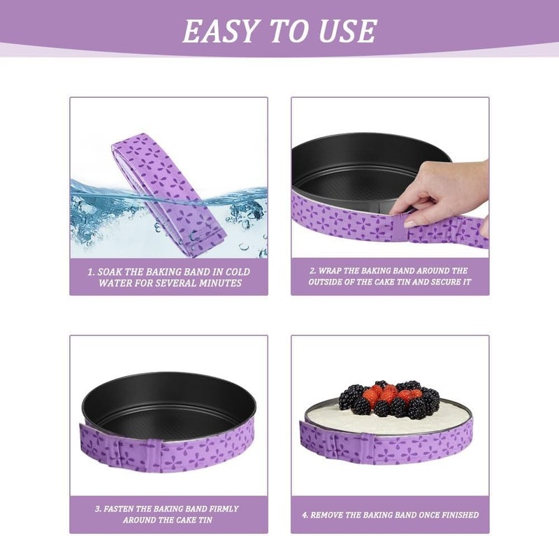 Baking Strips 2pcs Cake Pan Dampen Strips Absorbent Thick Cotton Cake Even gallery