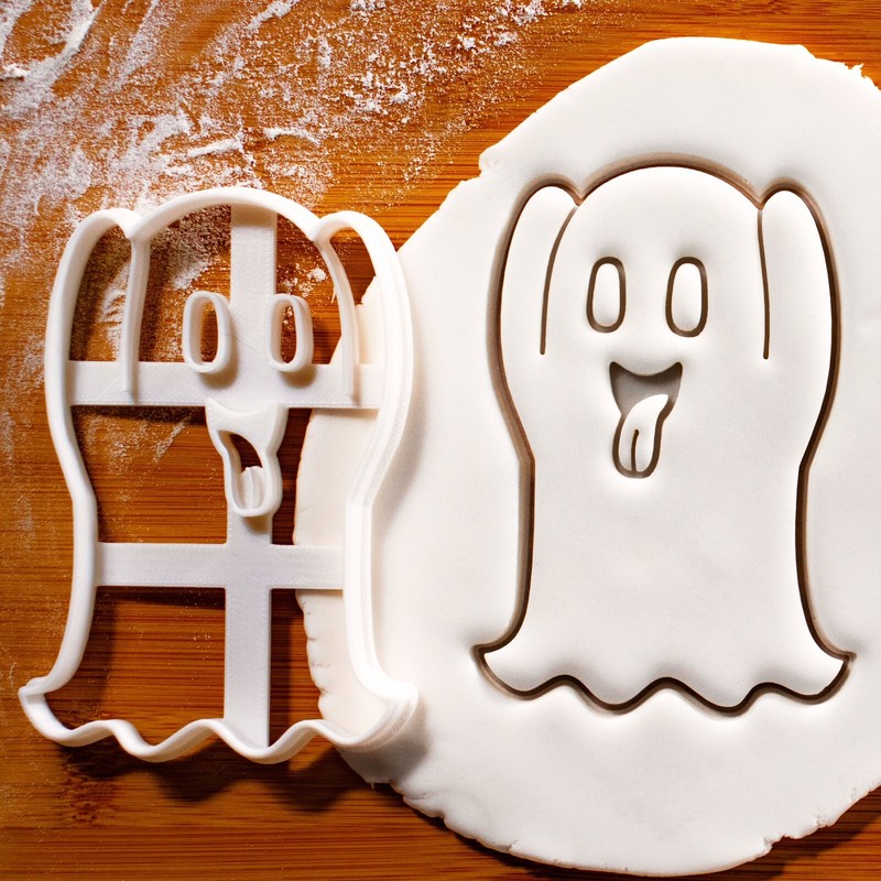 2 Cute Ghost Cookie Cutters Set - Halloween Haunted House spooky trick or treat gallery