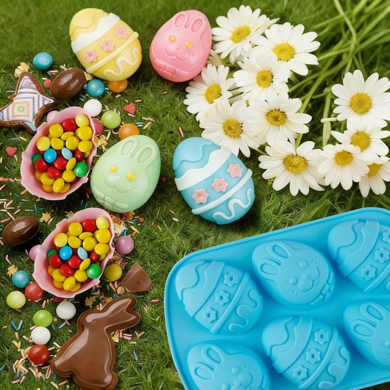Versatile 3PCS Non-Stick Easter Egg Molds for Creative Baking & Decorating gallery