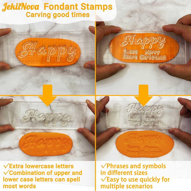 4 PCS Alphabet Letter Fondant Stamps for Biscuit Cake Cookie, Upgraded Food G... gallery