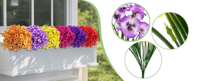 18 Bundles Artificial Flowers Outdoor Fake Flowers Pansies Faux gallery