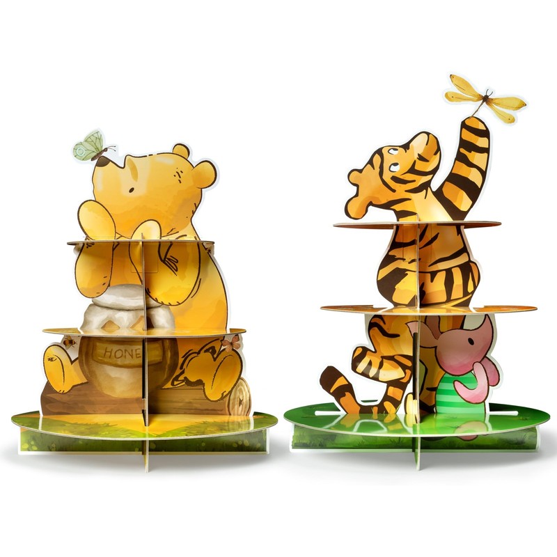 Winnie Birthday Cupcake Stand – 2 Set Winnie Theme Cardboard Dessert Holder f…