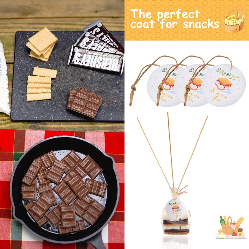 100 pcs S'more Fun Bag set Clear Gusseted Poly Bags with S'mores Fun Tag and ... gallery