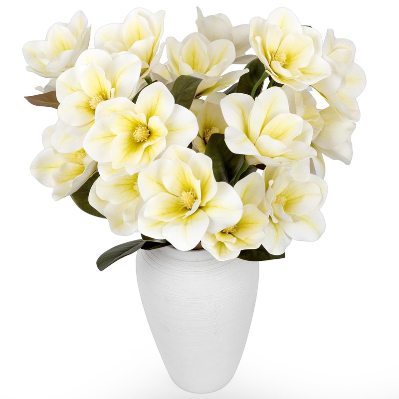 Obdxzhc 2Pcs Artificial Magnolia Flowers 21.6Inch Real Touch Faux Magnolias 14 gallery