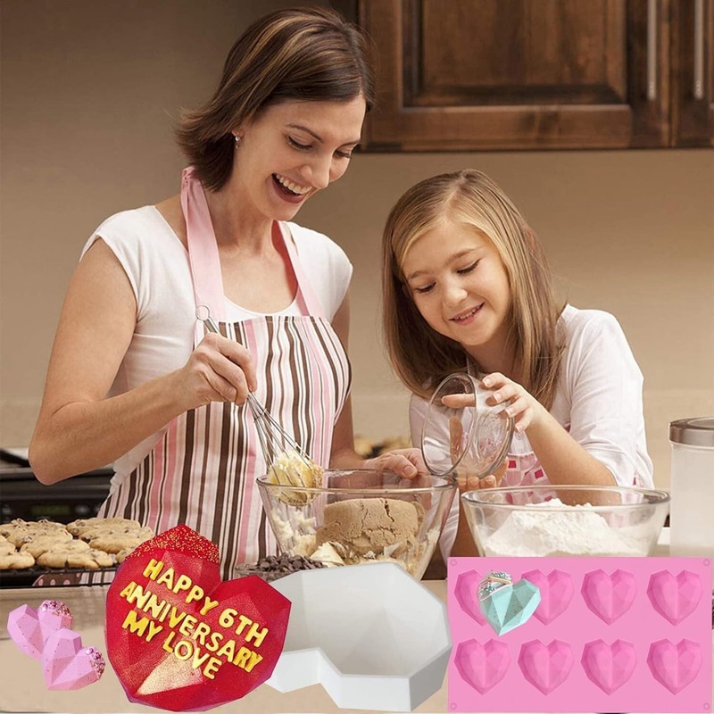 Molde De Silicona Para Chocolate Con Hoyuelos En Forma De Corazón, Bandeja 10Pcs gallery