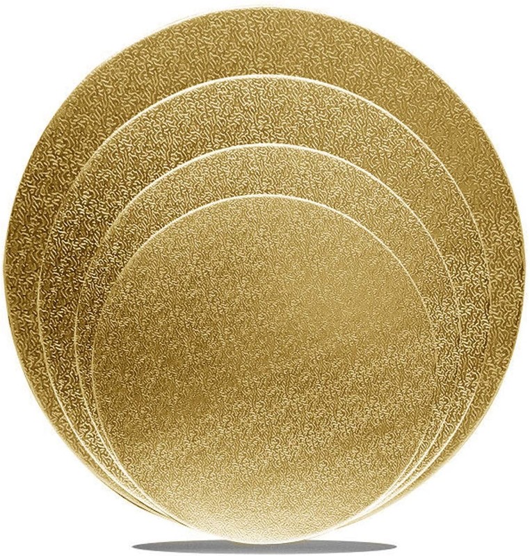 4 Pack Cake Boards Golden Round Cake Circles 6, 8, 10, 12 Inch Cake Base Card…