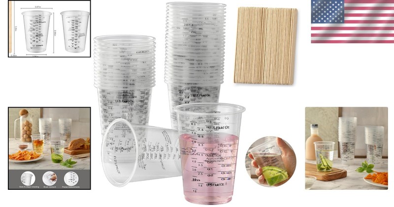 Measuring Mixing Cups 8oz Disposable Clear Plastic Resin Epoxy Paint Cups 40pcs gallery