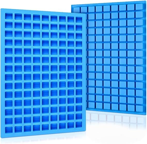 2Pack 126 Cavity Mini Square Silicone Candy Molds for Hard Candy Chocolate Gummy