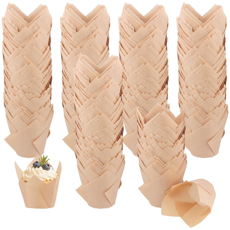 600 Pack Tulip Cupcake Liners 2x3 Inch Paper Muffin Cases Baking Cups Party