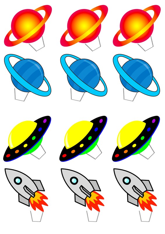 Outer Space Edible Cup Cake Toppers, Standup Fairy Bun Decorations, Boy Rockets gallery