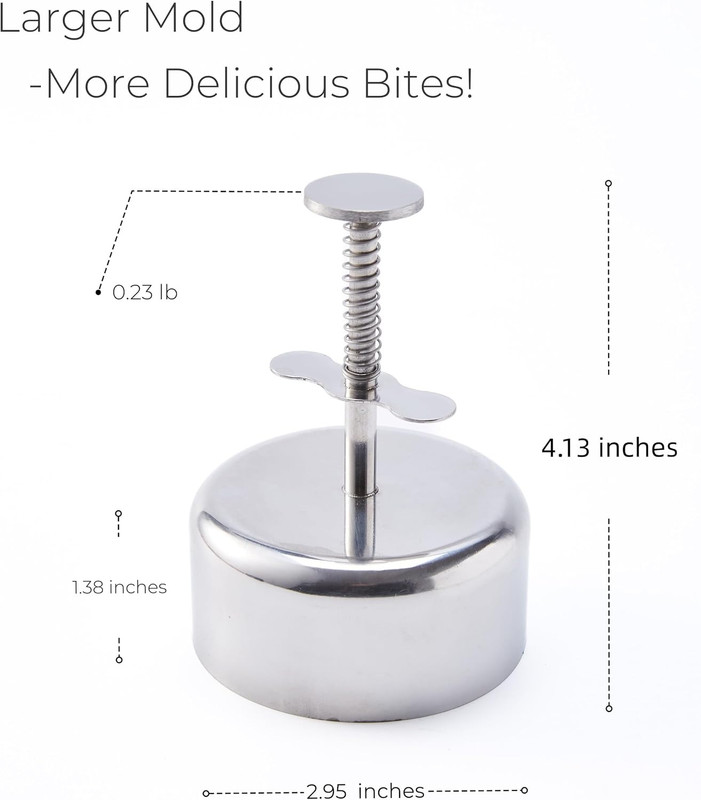 Polvoron Molder Filipino – 304 Stainless Steel Cookie Press with Spring Handle, gallery